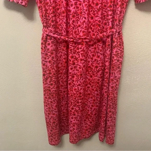 Boden Yoke Detail Jersey Mini Dress in Pink and Red Size 10 NWT New - Picture 11 of 16